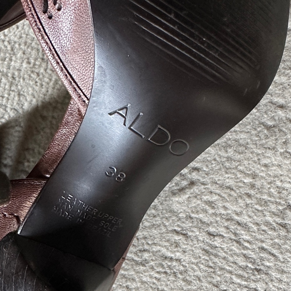 Aldo Dark Brown Cutout Heels - Picture 7 of 9